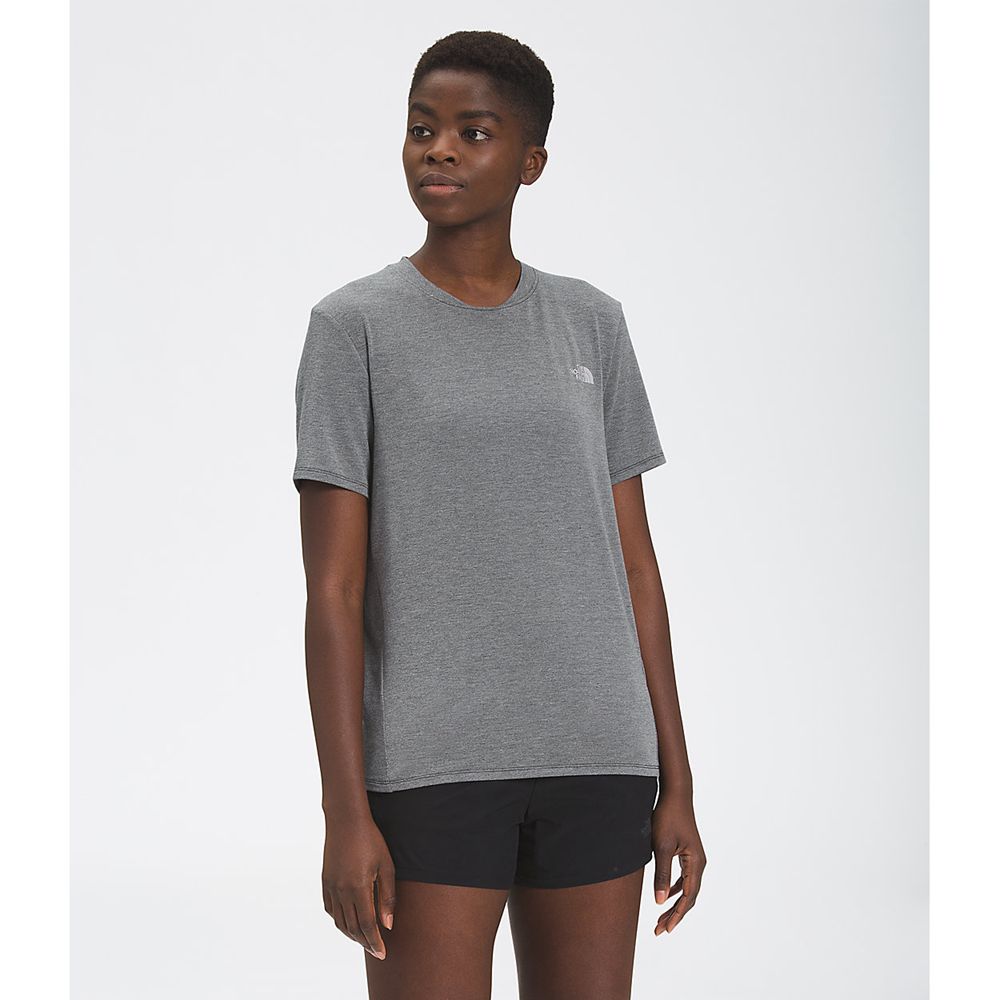 The North Face T-Shirts Womens Australia - The North Face Wander Short Sleeve Grey Flashdry (ZPY-267